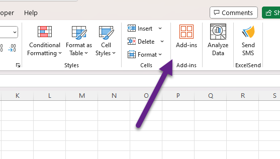 Addin Button in Excel