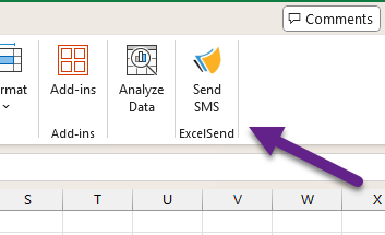 Send SMS button in Excel